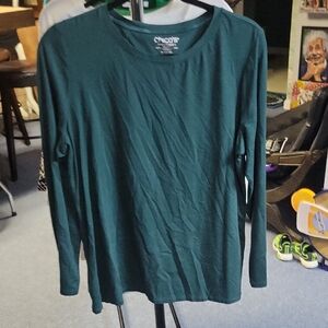 Chico's Deep Green Long Sleeve Top